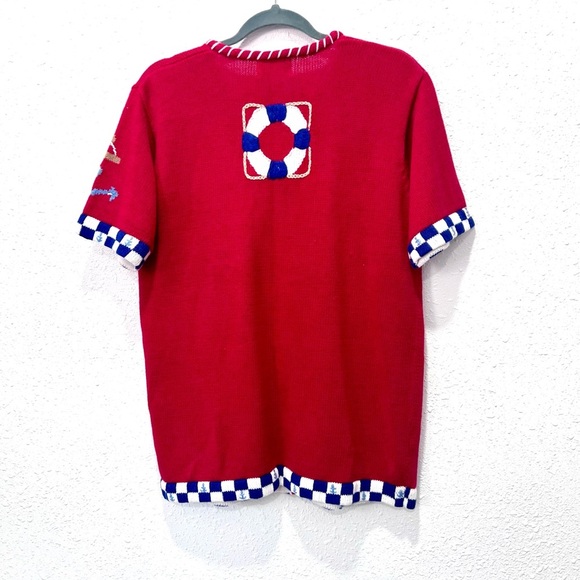 Quacker Factory Red Nautical Sweater SMALL - Picture 10 of 10
